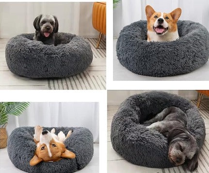 Cama para Perro o gato Grande Gris Oscuro 90 cm